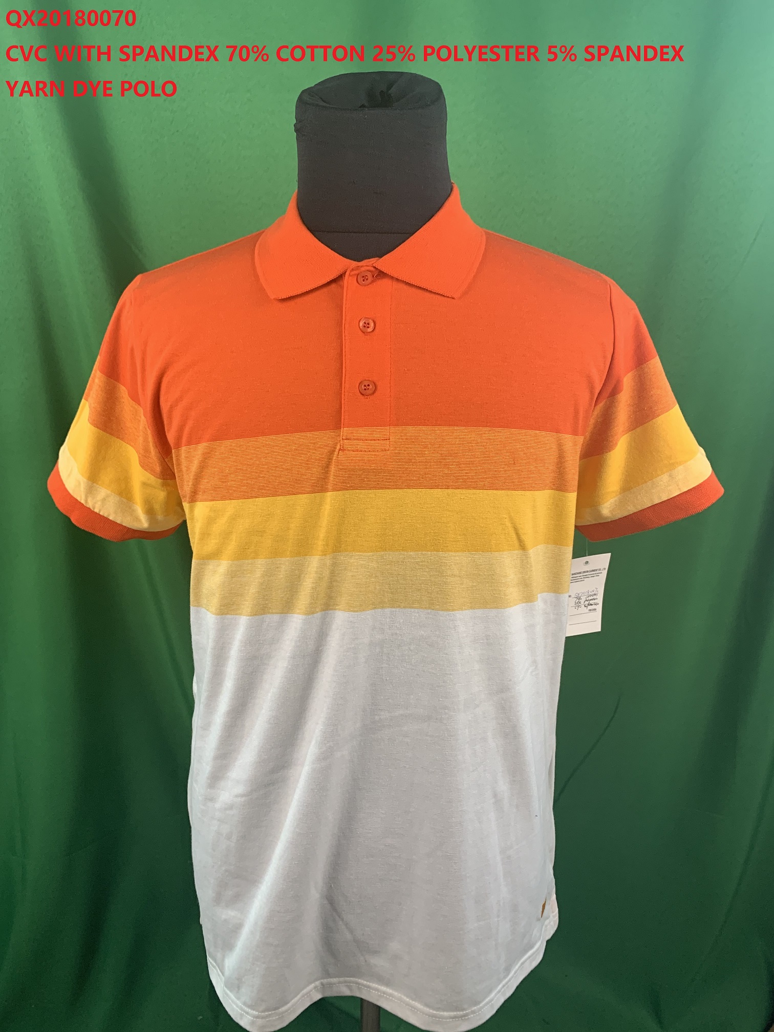 CVC Spandex Yarn Dye Polo Shirt