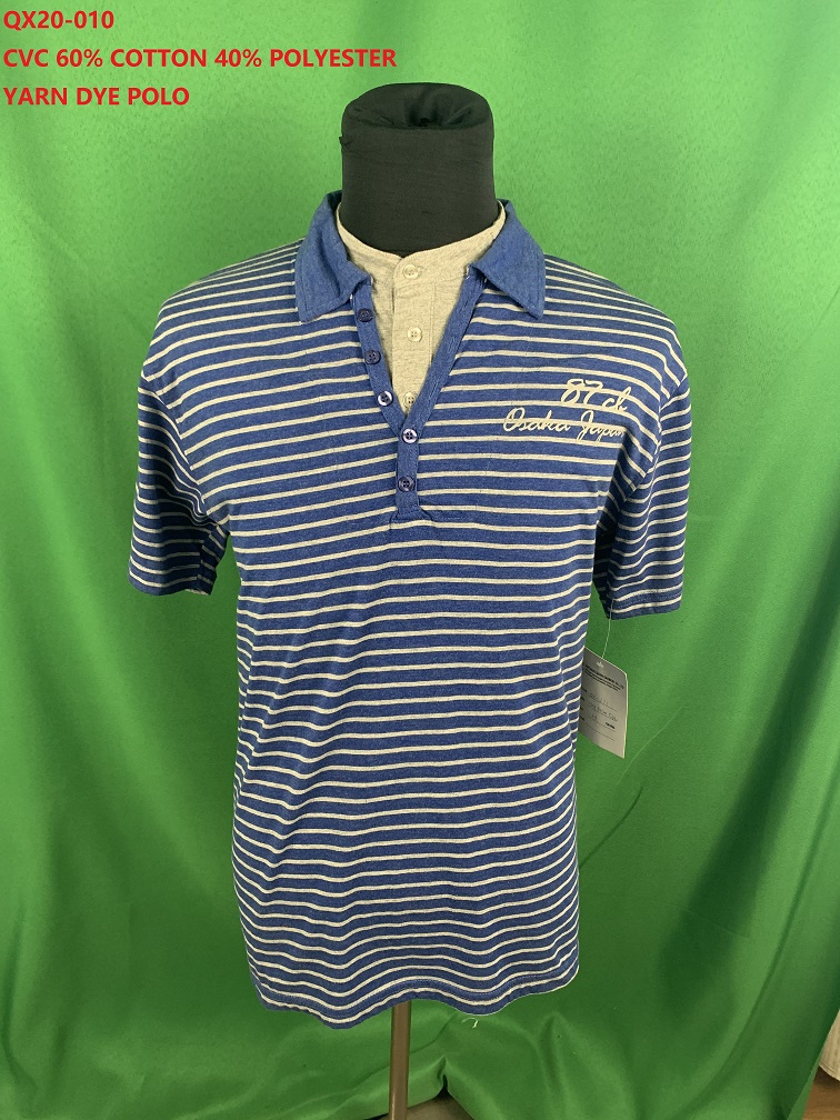 QX20-010 CVC Yarn Dye Polo Shirt