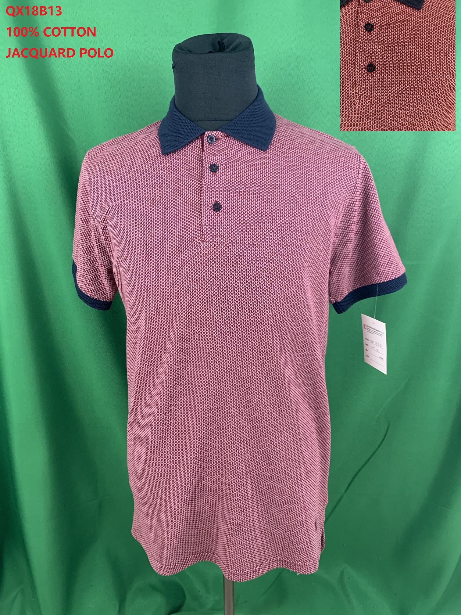 100% Cotton Jacquard Polo Shirt