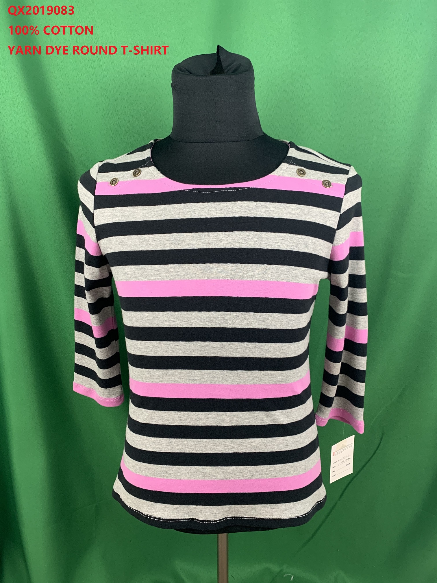 100% Cotton Yarn Dye Round T-Shirt
