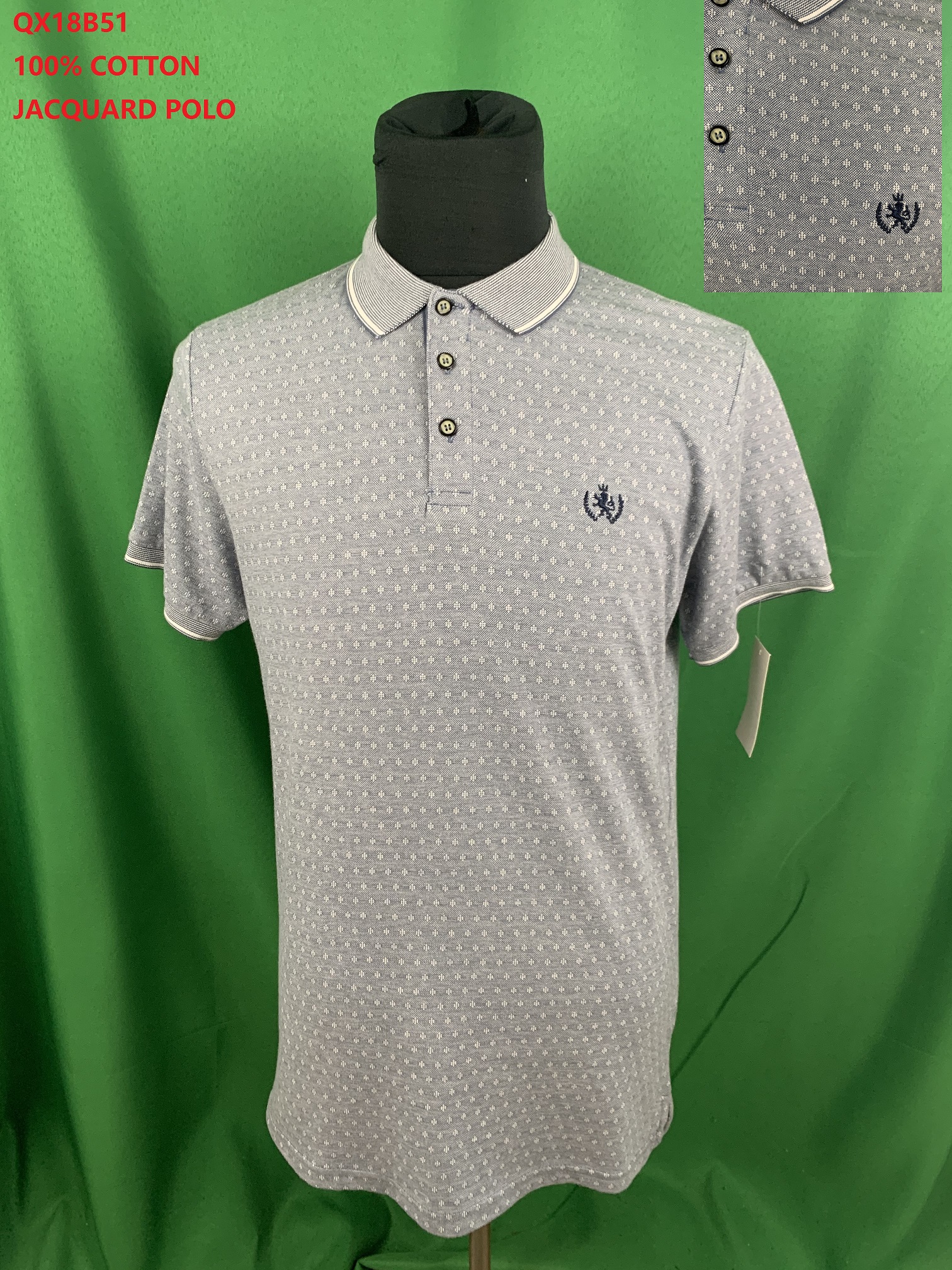 100% Cotton Jacquard Polo Shirt