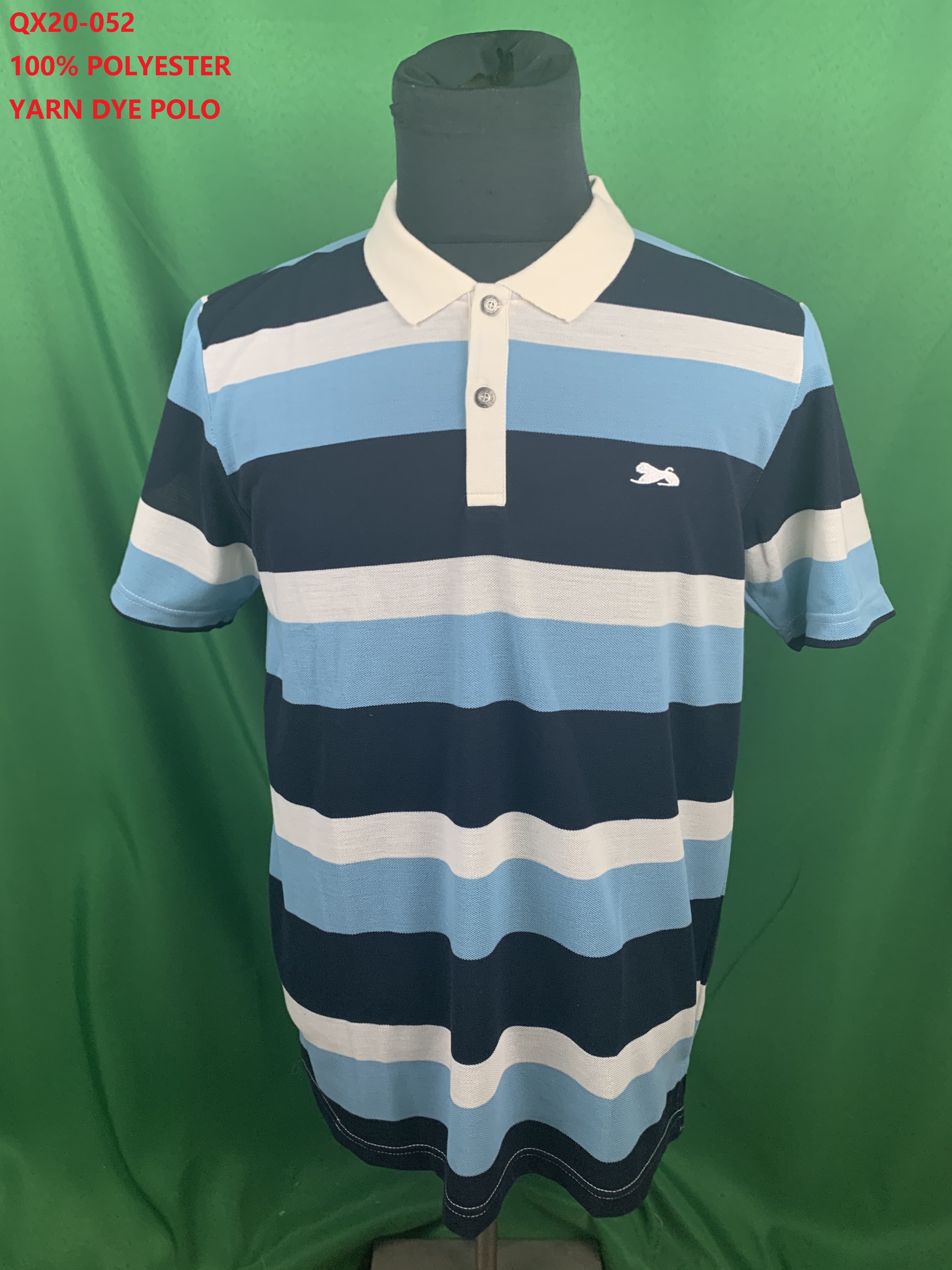 QX20-052 100% Polyester Yarn Dye Polo Shirt