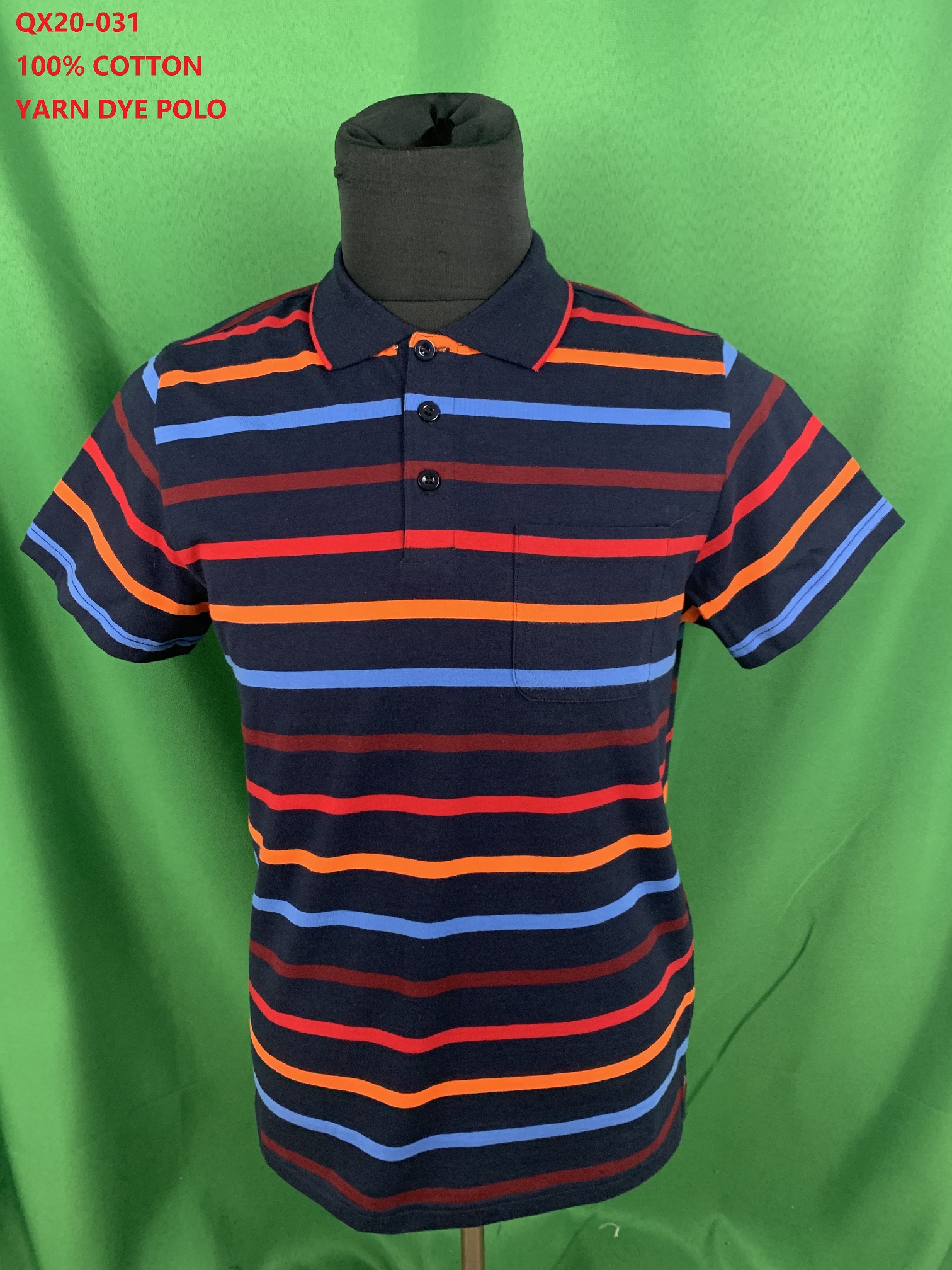 100% Cotton Yarn Dye Polo Shirt