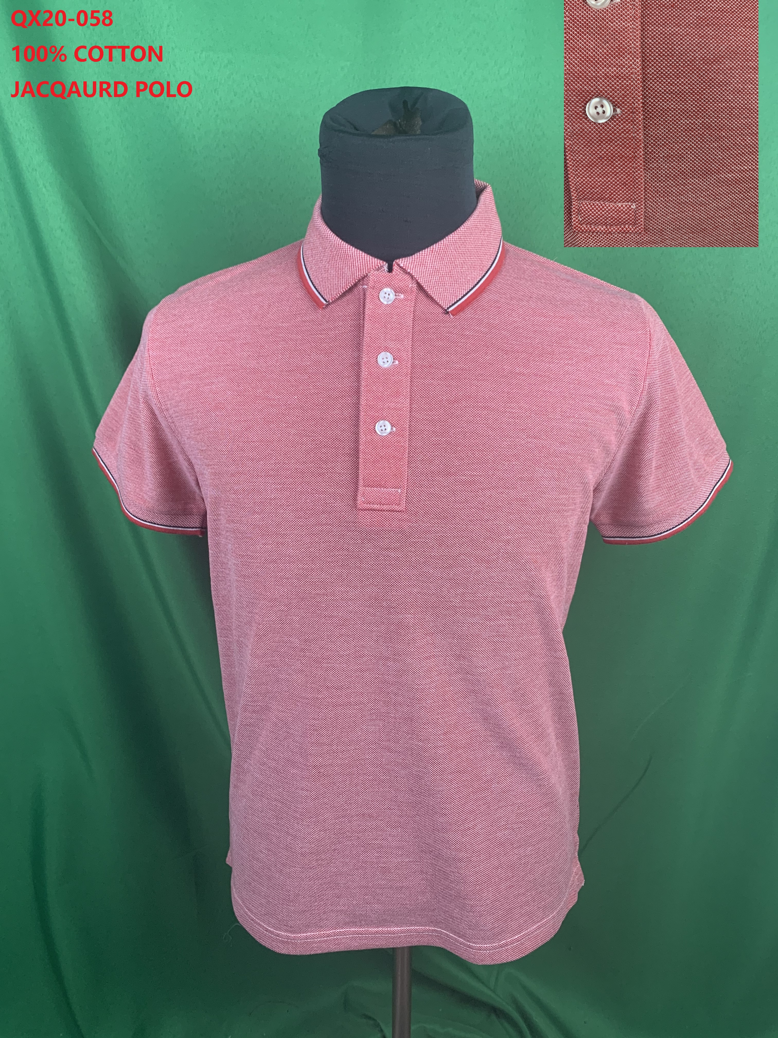 100% Cotton Jacquard Polo Shirt