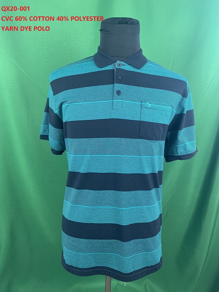 QX20-001 CVC Yarn Dye Polo Shirt