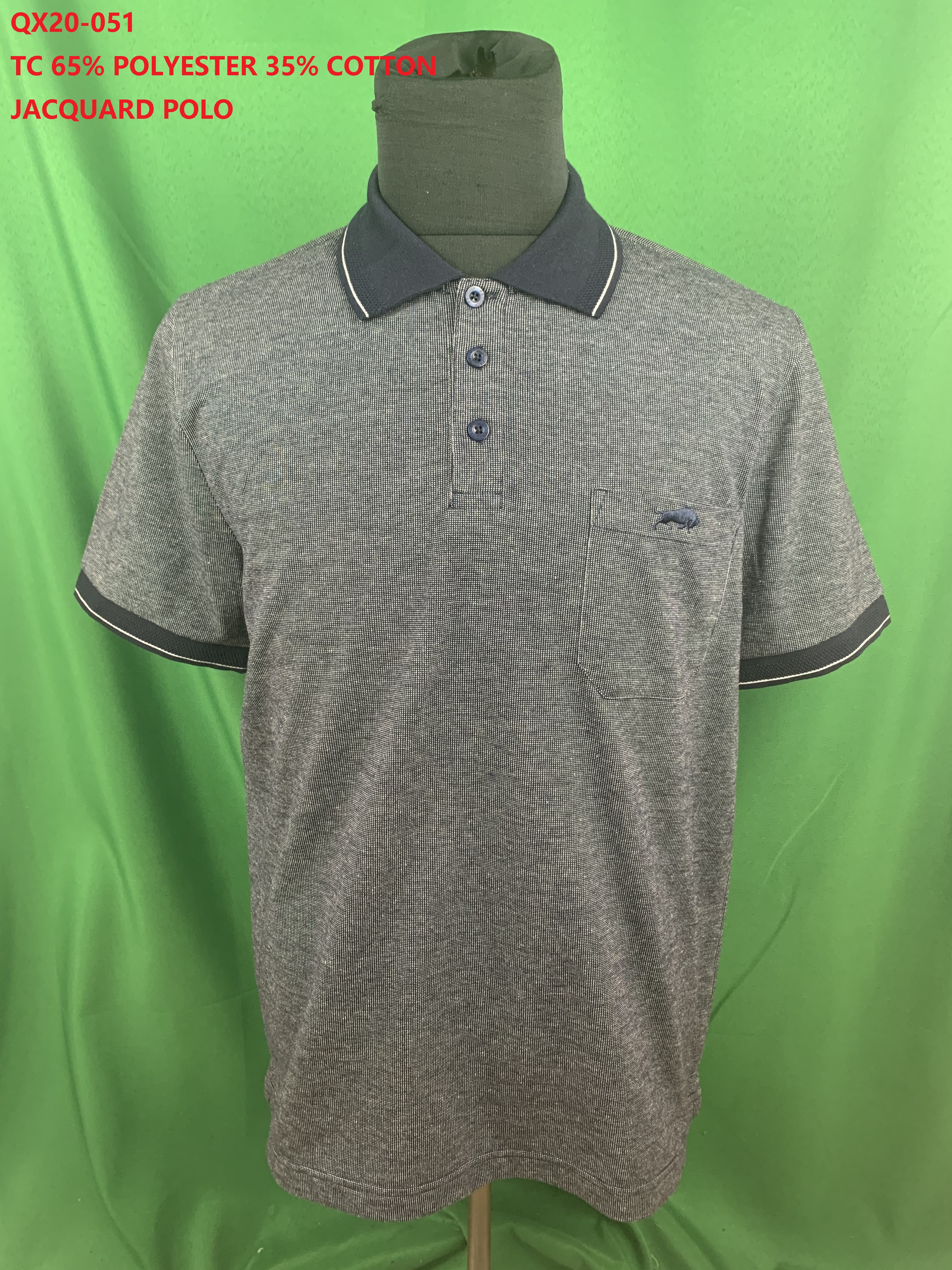QX20-051 TC Jacquard Polo Shirt