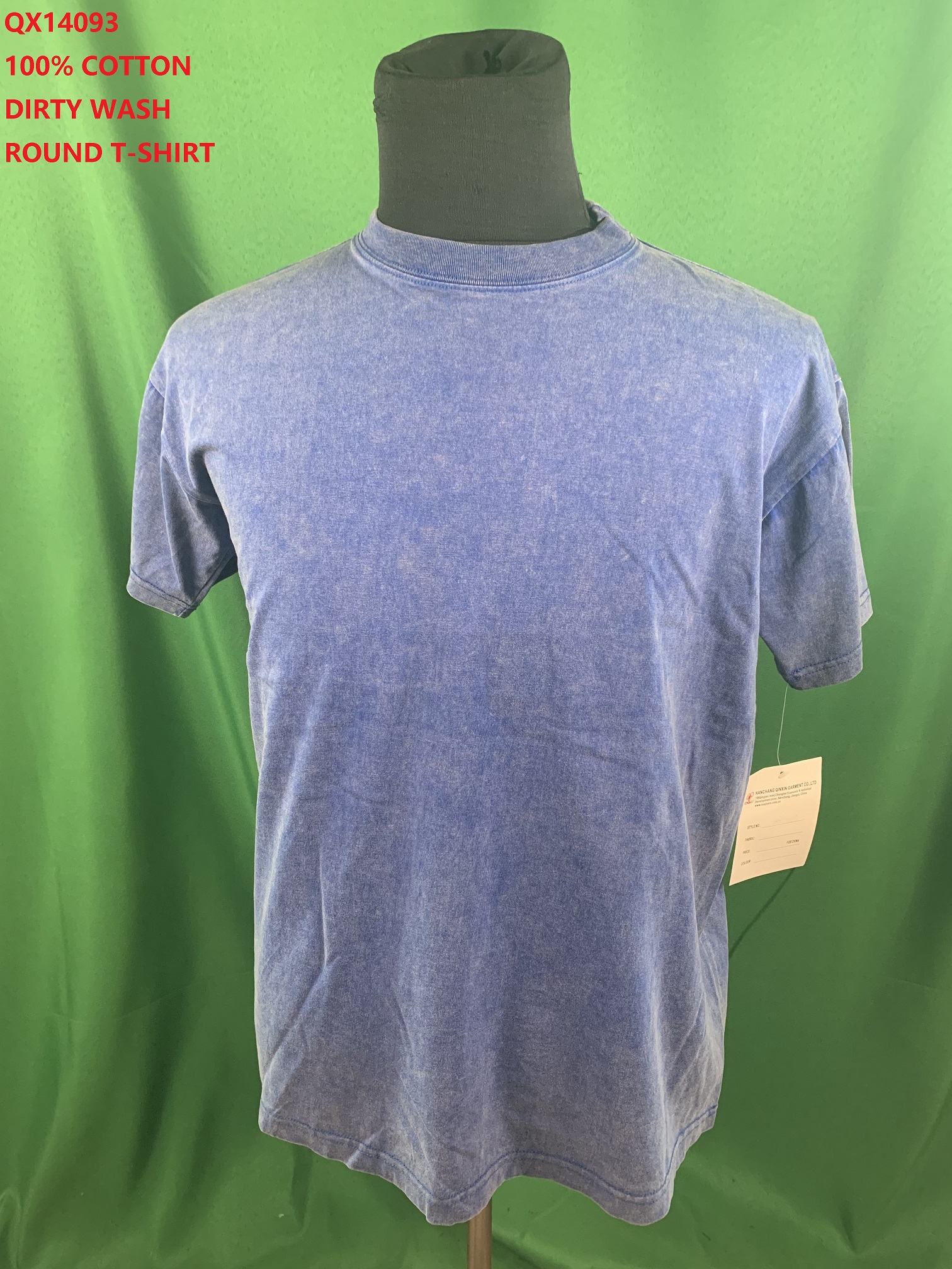 100% Cotton Dirty Wash Round T-Shirt