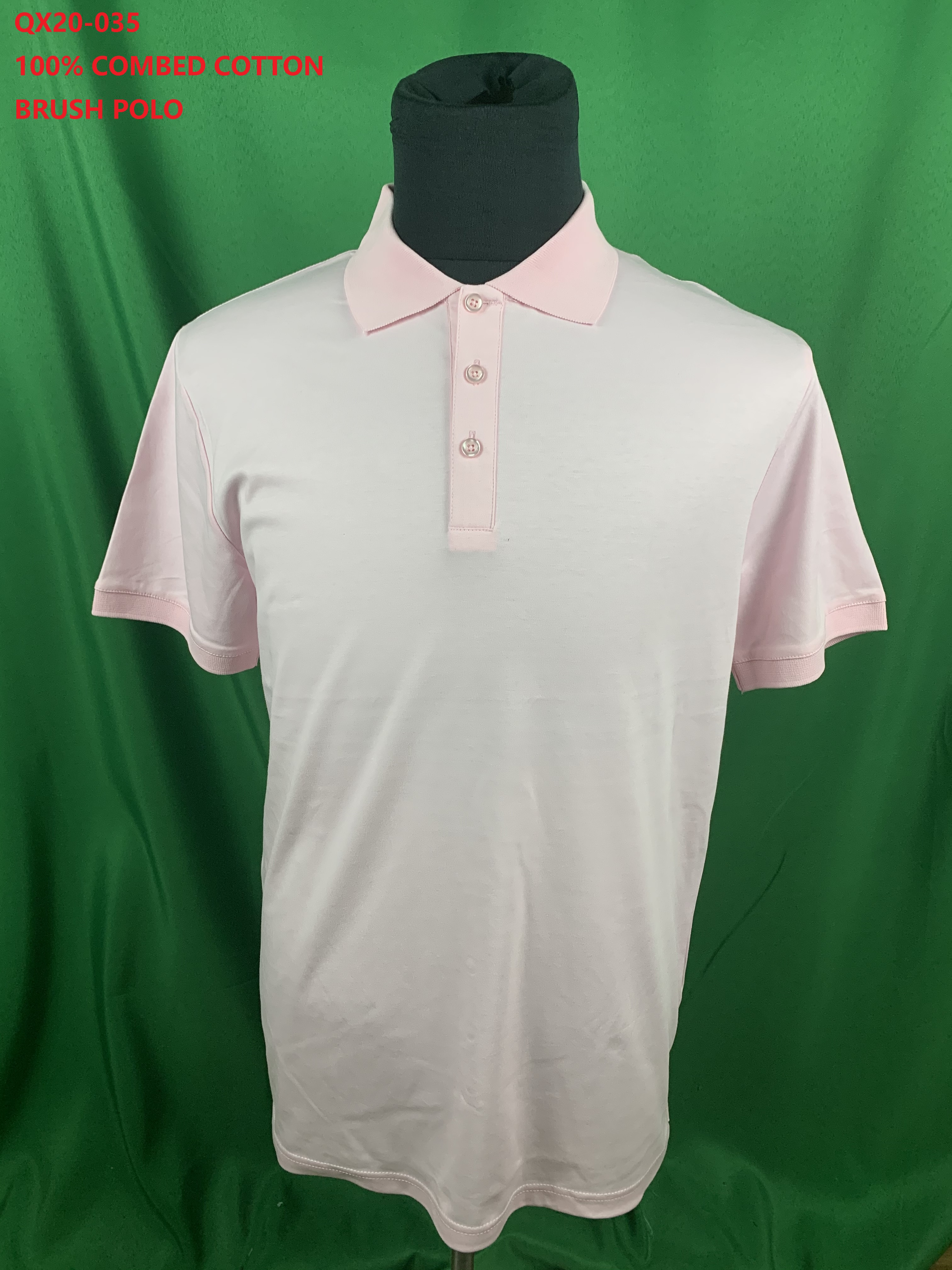 QX20-035 100% Combed Cotton Brush Polo Shirt