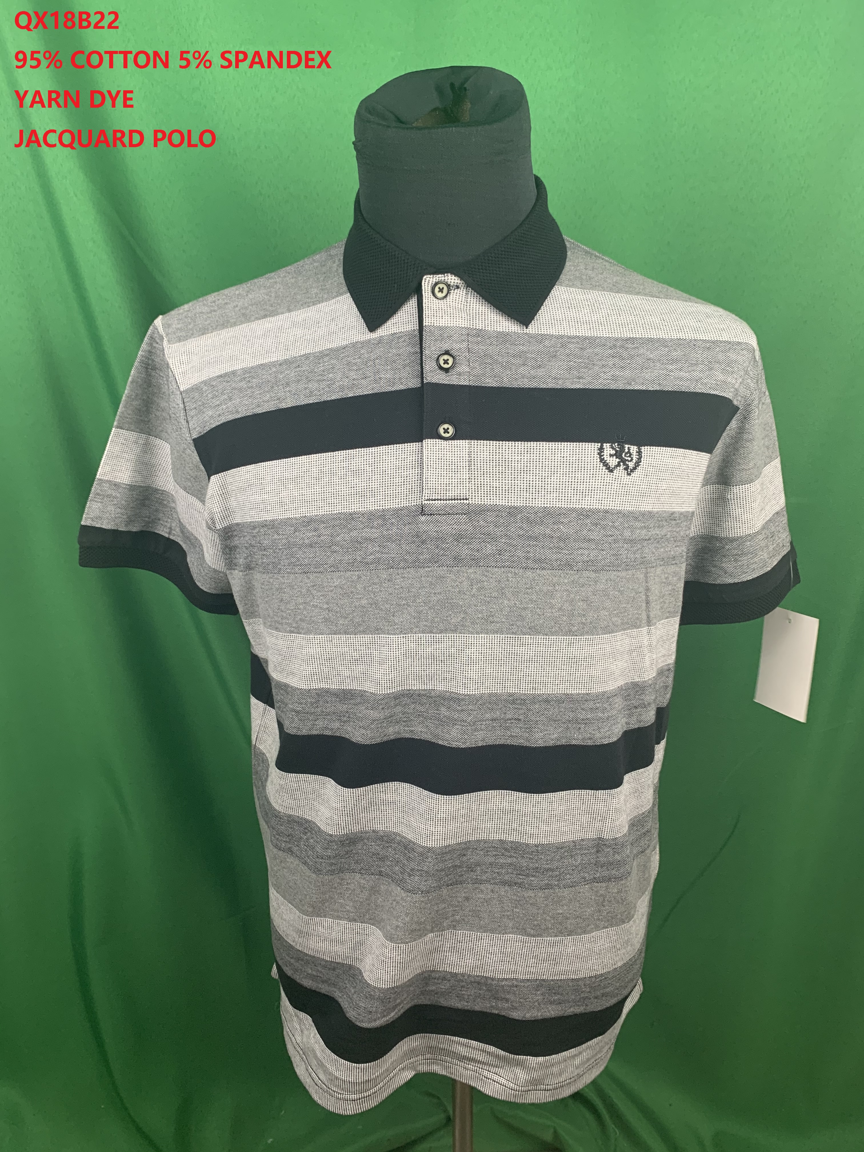 Cotton Spandex Yarn Dye Jacquard Polo