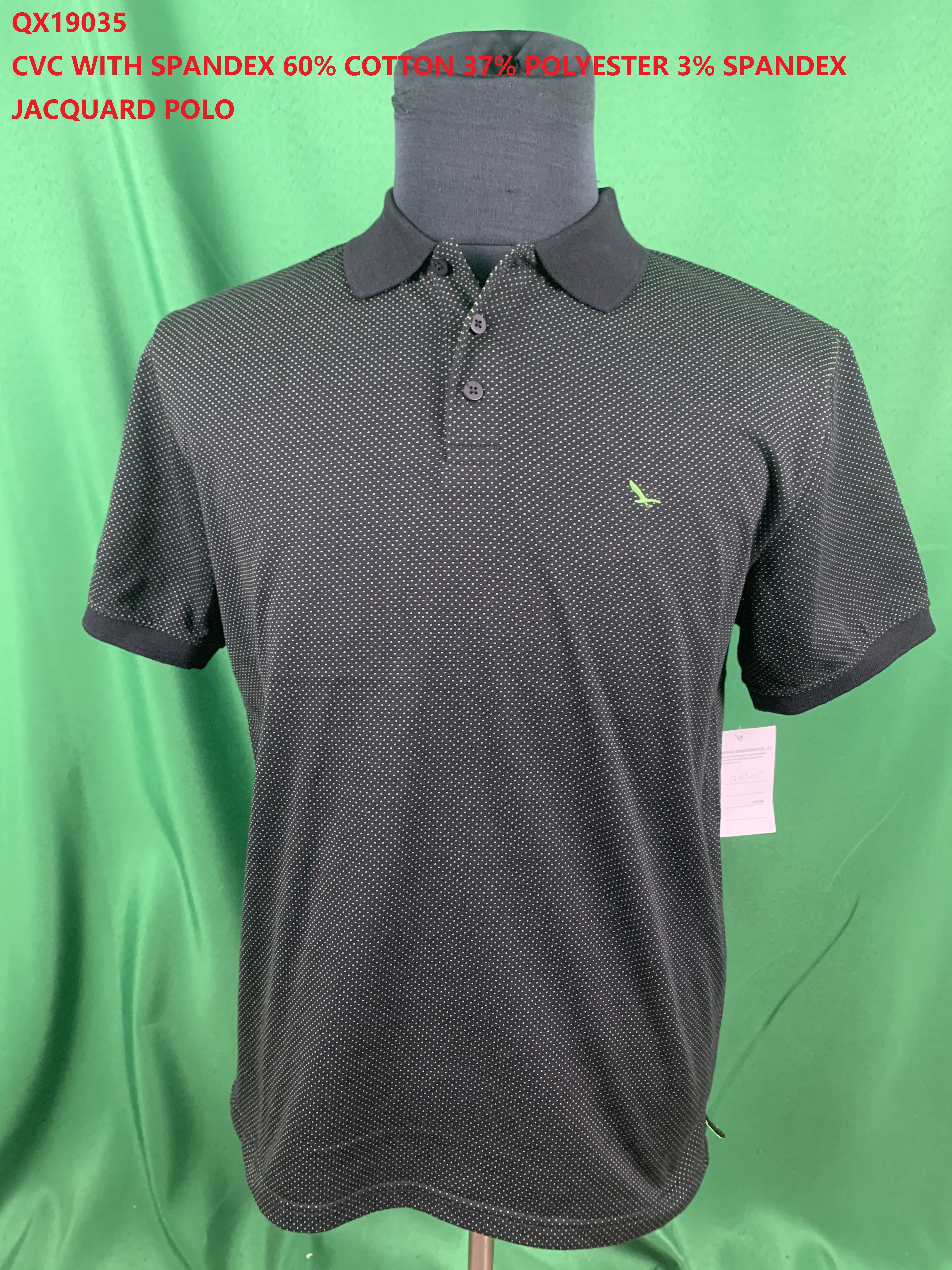 CVC Spandex Jacquard Polo Shirt