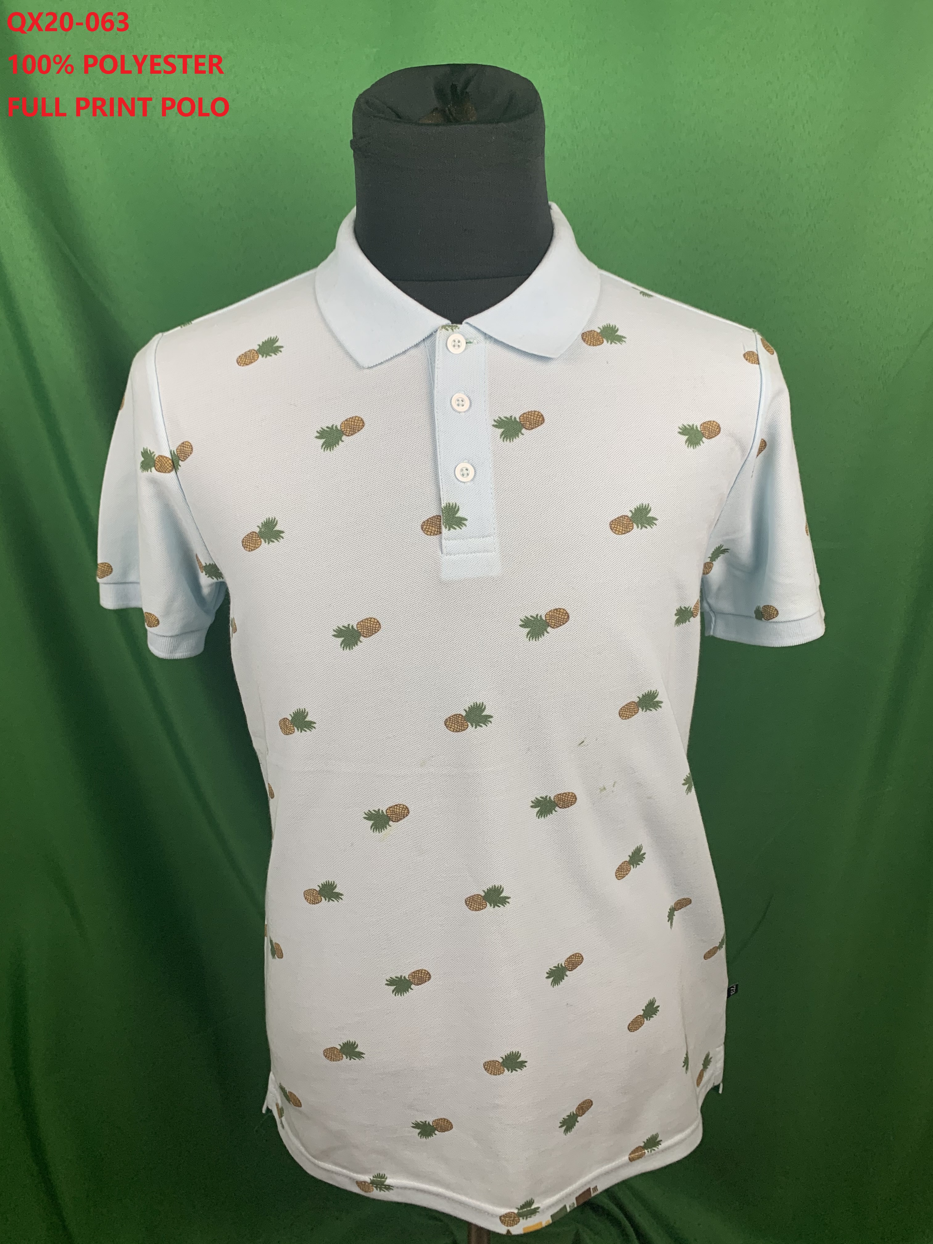 QX20-063 100% Polyester Full Print Polo Shirt