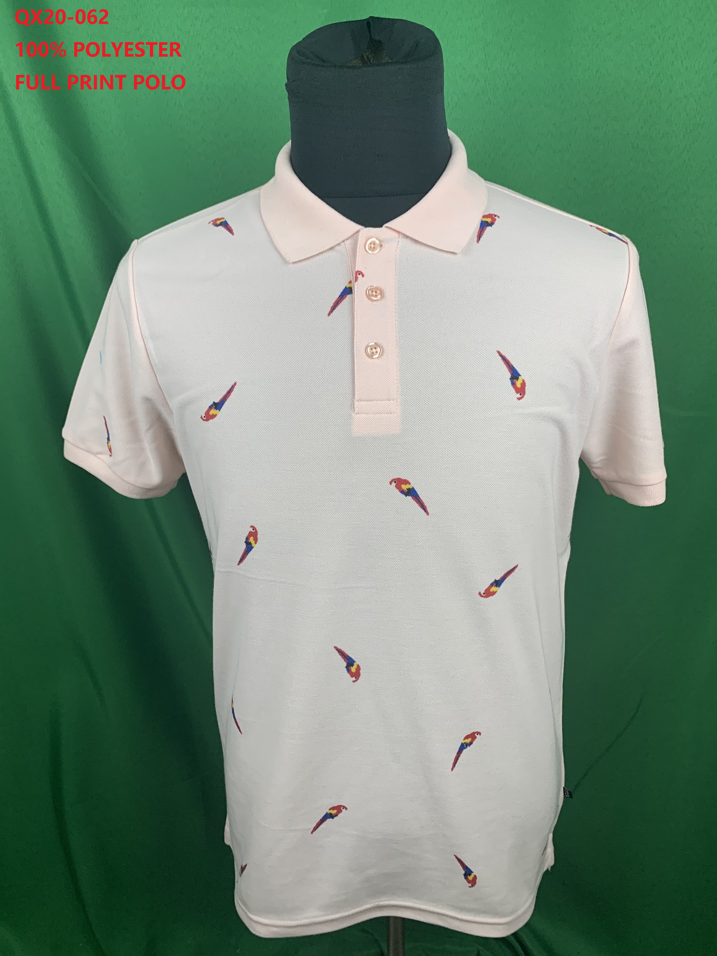 QX20-062 100% Polyester Full Print Polo Shirt