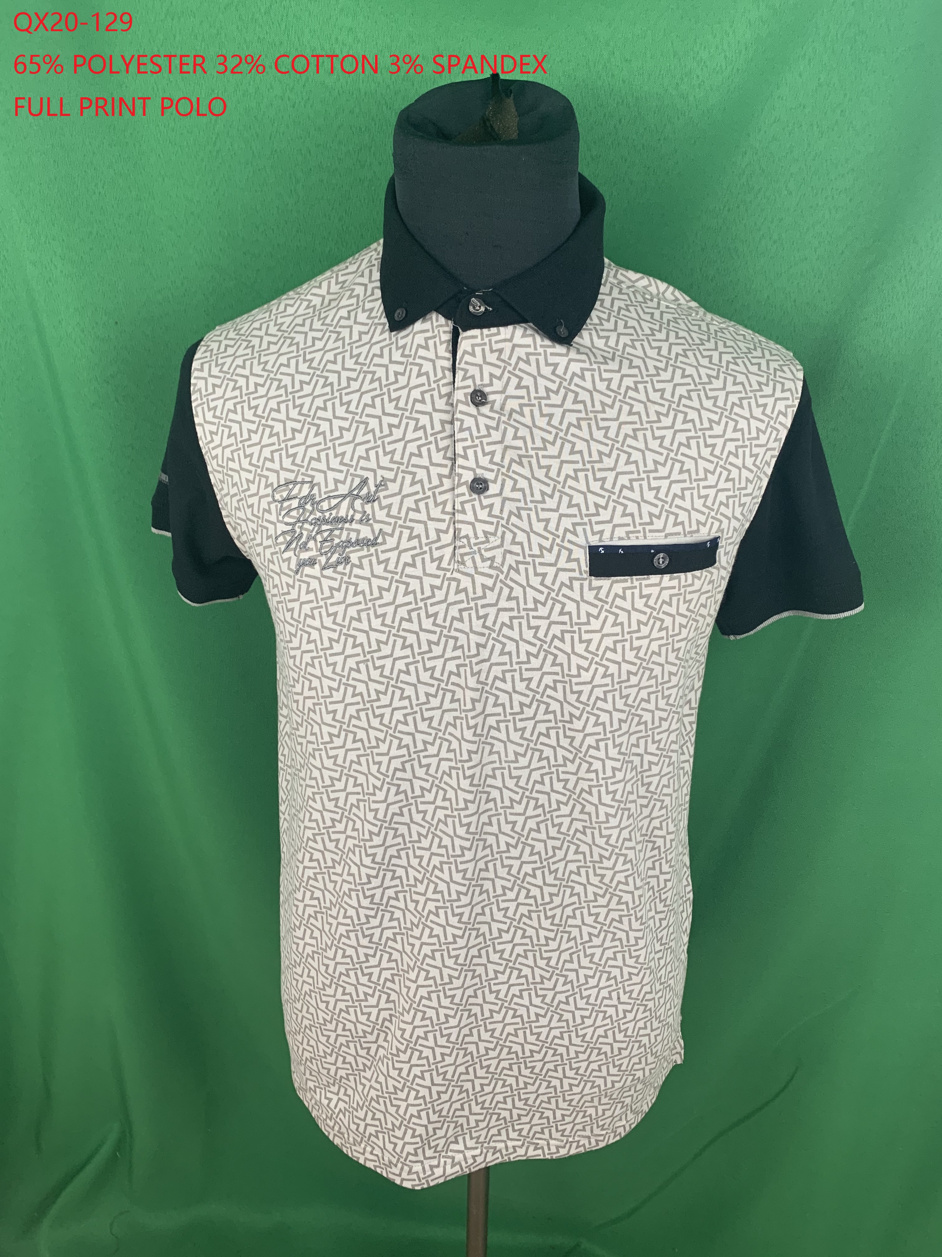TC Spandex Full Print Polo Shirt