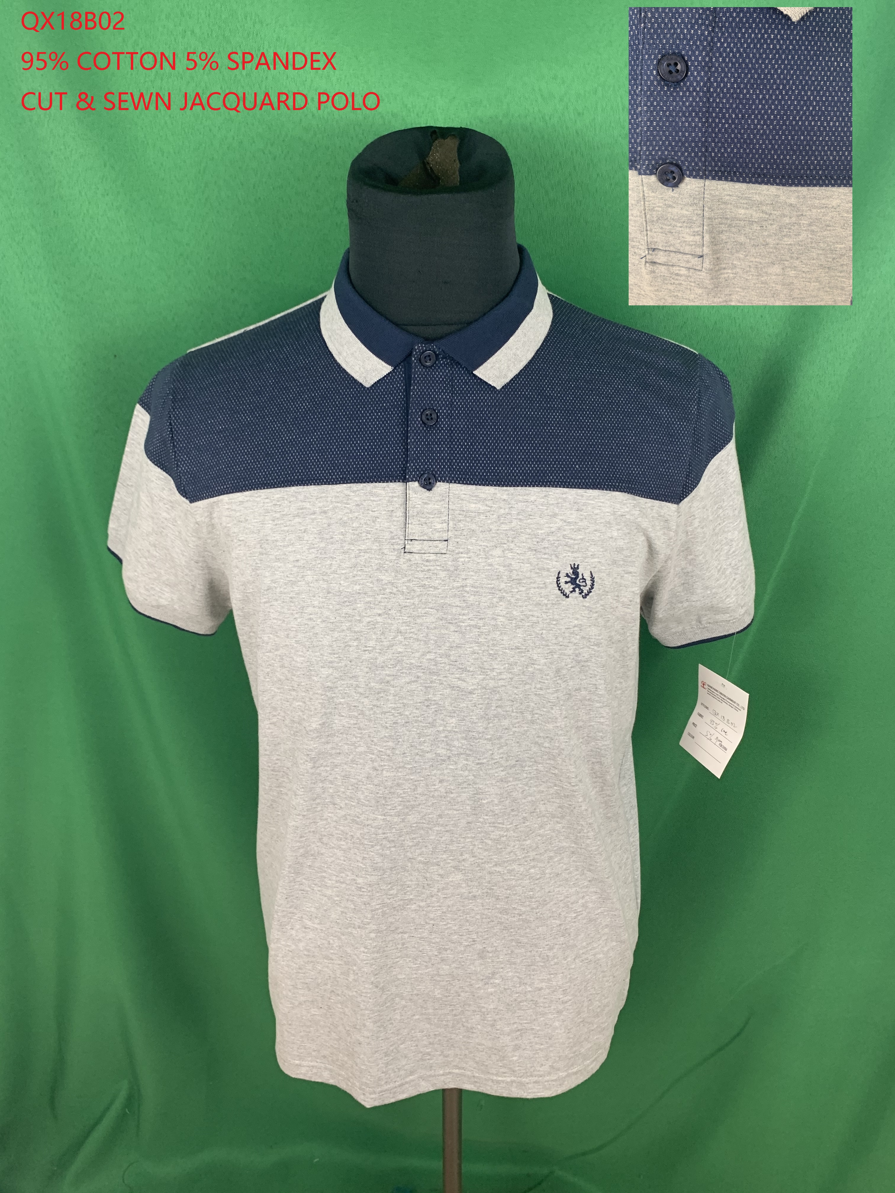 Cotton Spandex Jacquard Polo Shirt