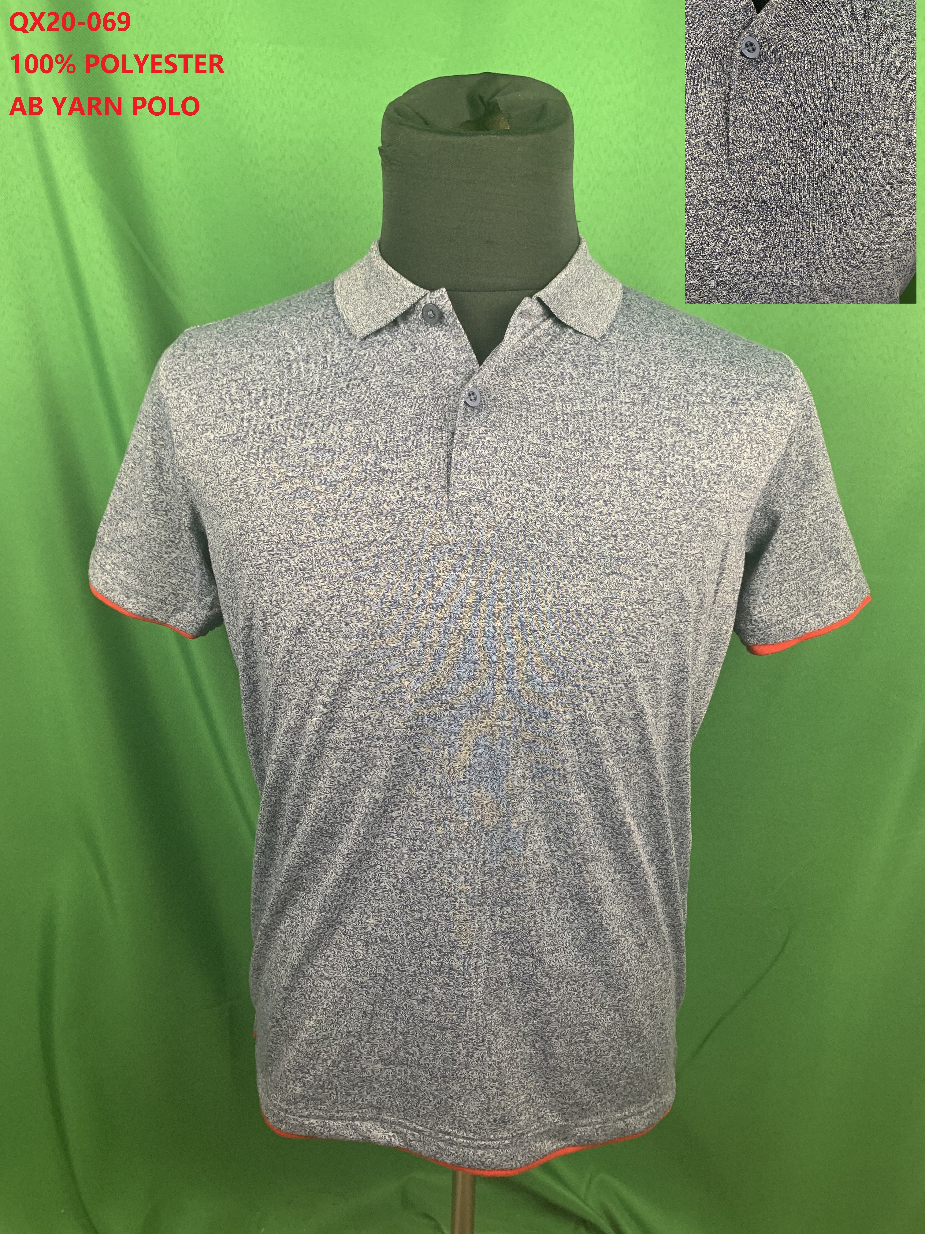 QX20-069 100% Polyester AB Yarn Polo Shirt