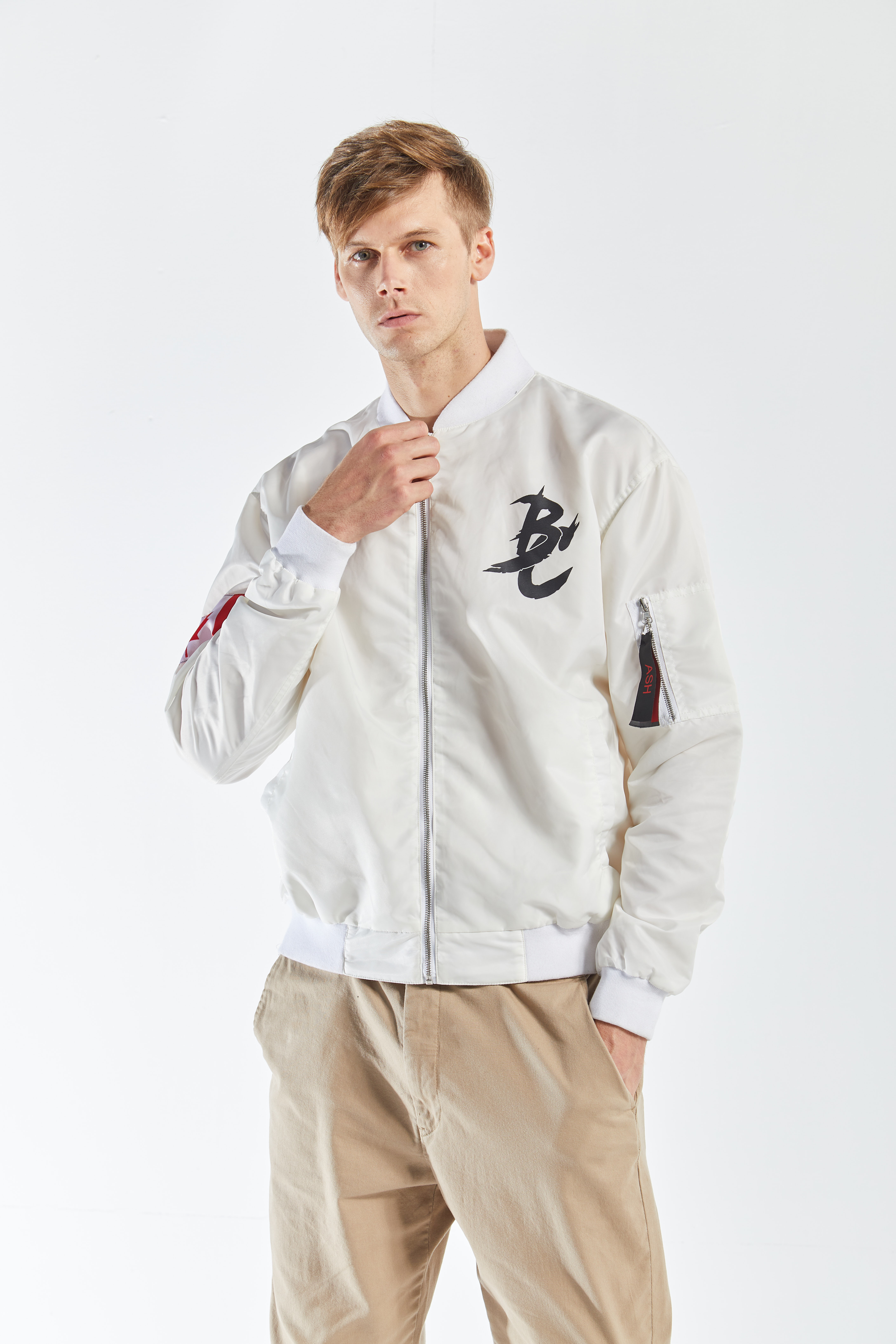 Custom Nylon Windbreaker Waterproof Men Bomber Jacket
