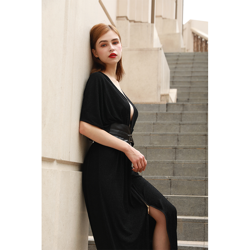 Women's Deep V Neck Dress