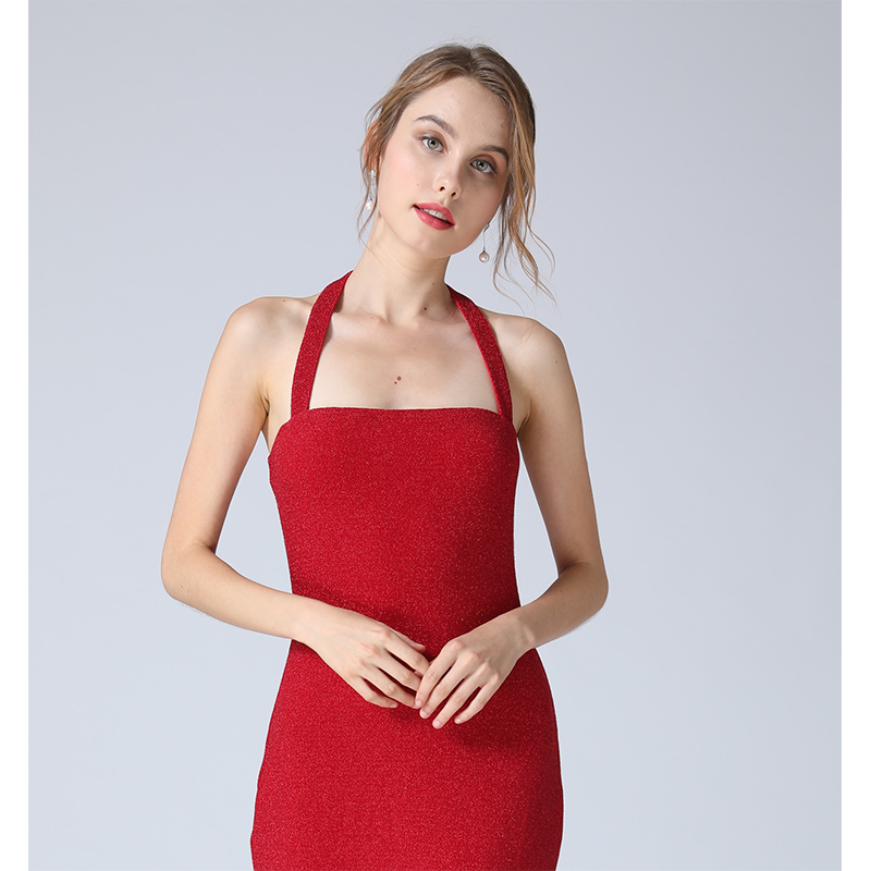 Women's Halter Backless Evening Dress