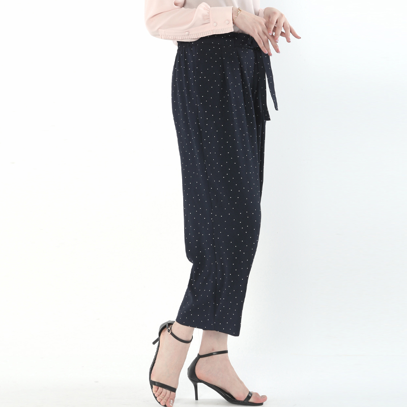 Ladies' Polyester Long Pants with Belt