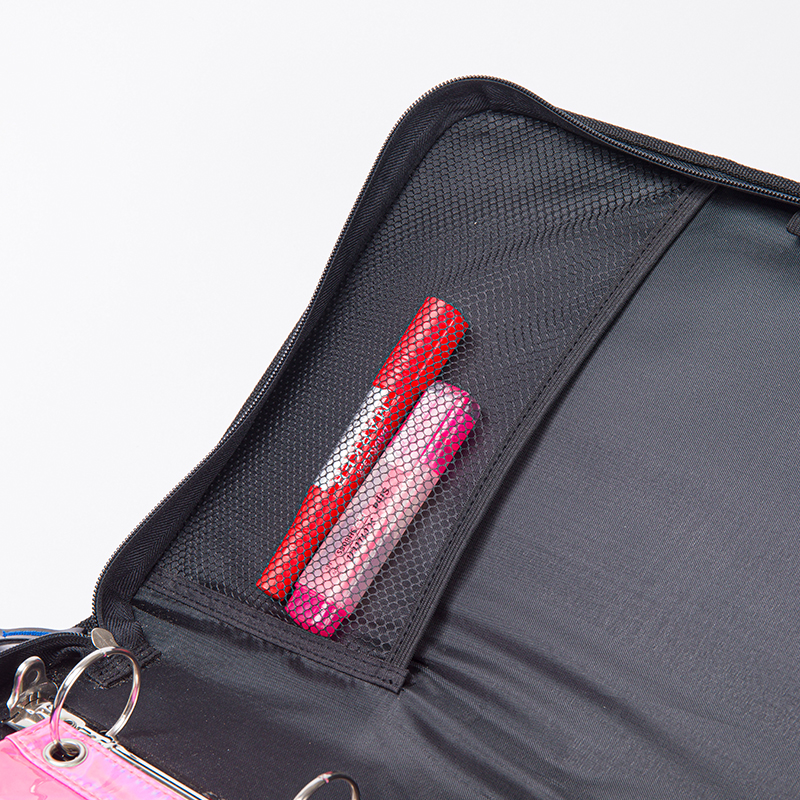 Zipper Binder with Rainbow Glitter and Customizable Logo
