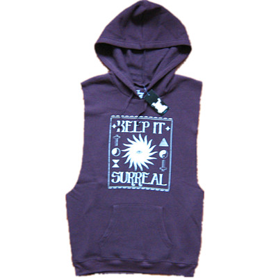 Men's Fleece Sleeveless Pullover Hoodie with Kangaroo Pocket