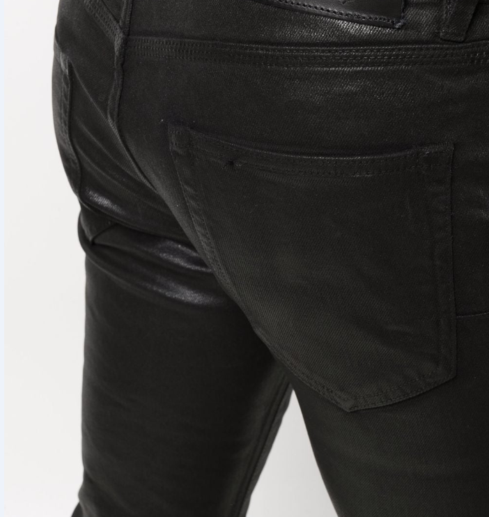 Casual Oil Wax Men's Black Denim Jeans