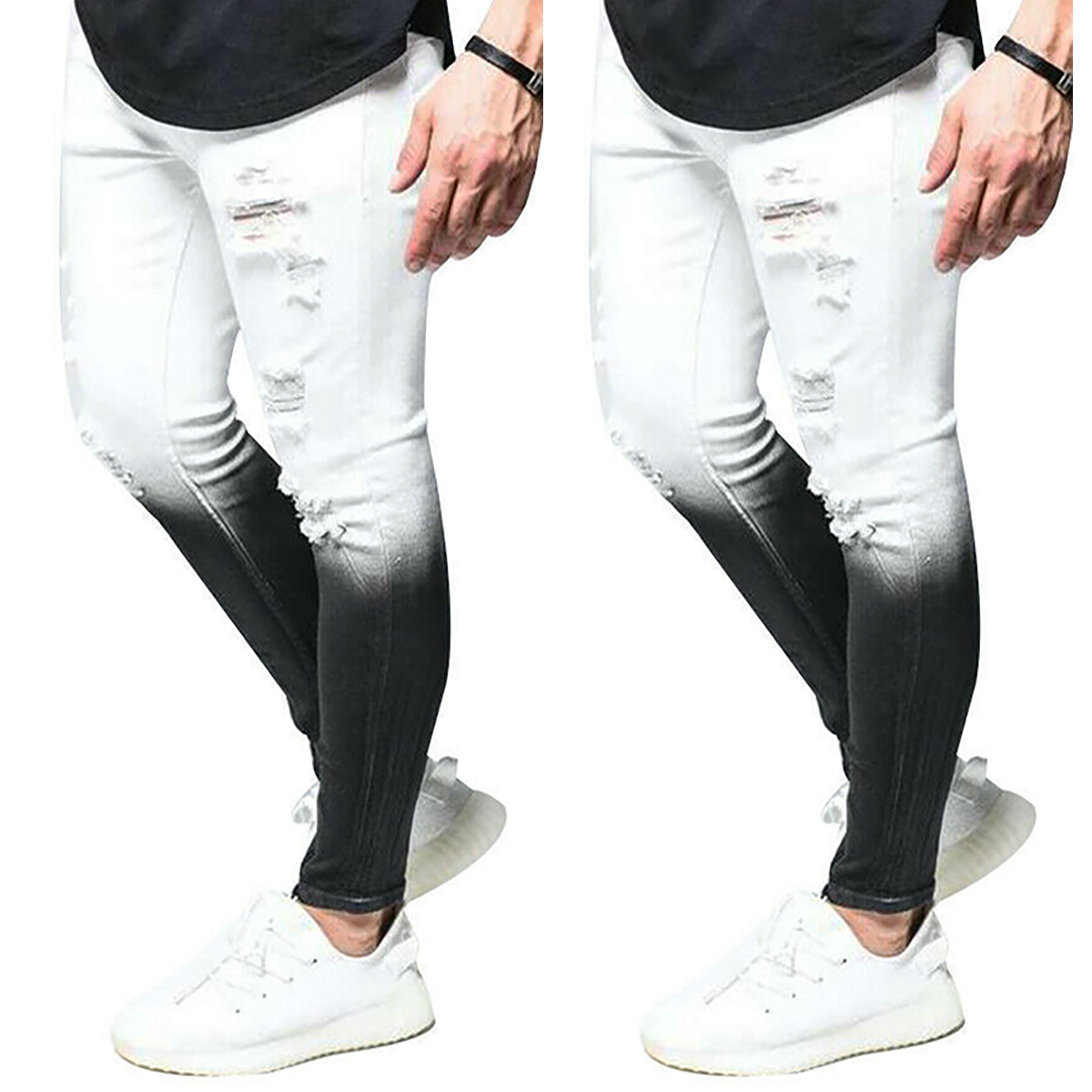 Fashion Men's Skinny Stretch Ripped Slim Fit Jeans