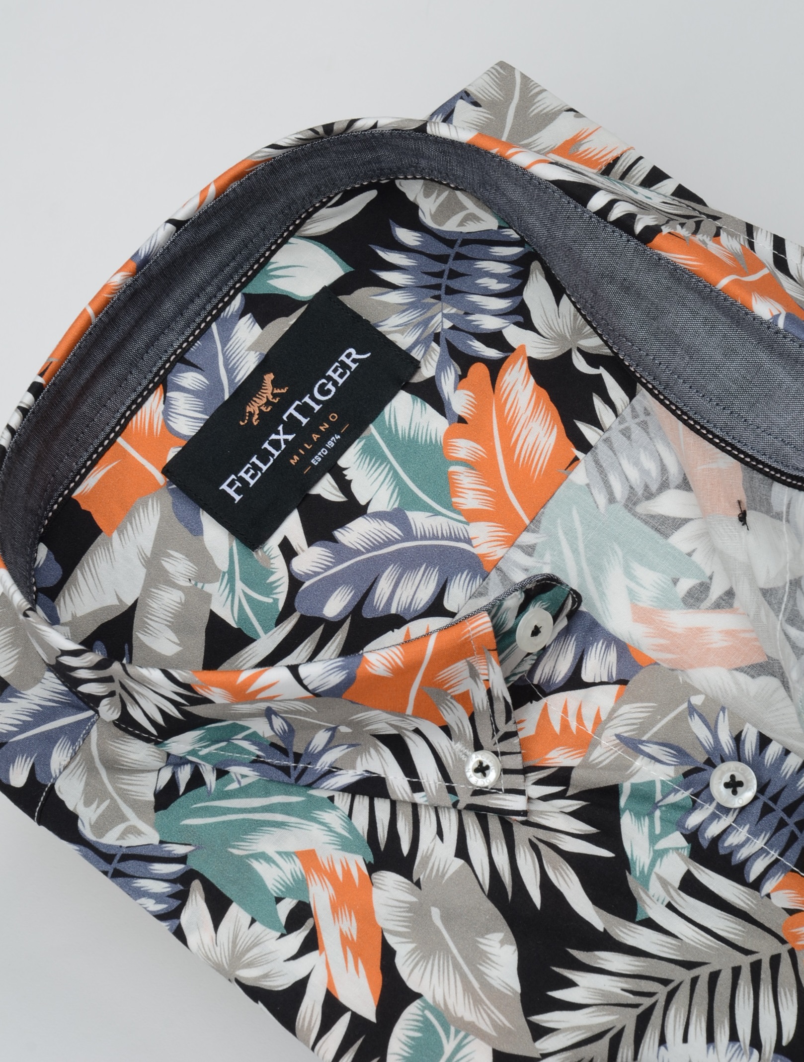 Men's Short Sleeve Cotton Digital Print Casual Button-Down Shirts