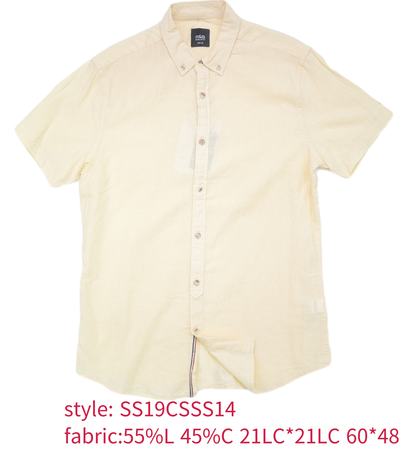 Men's Short Sleeve Button-Down Collar Shirt