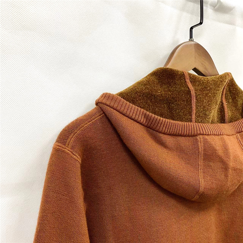 Men's Casual Knitted Wool and Polyester Long Sleeve Sweater Coat Jacket
