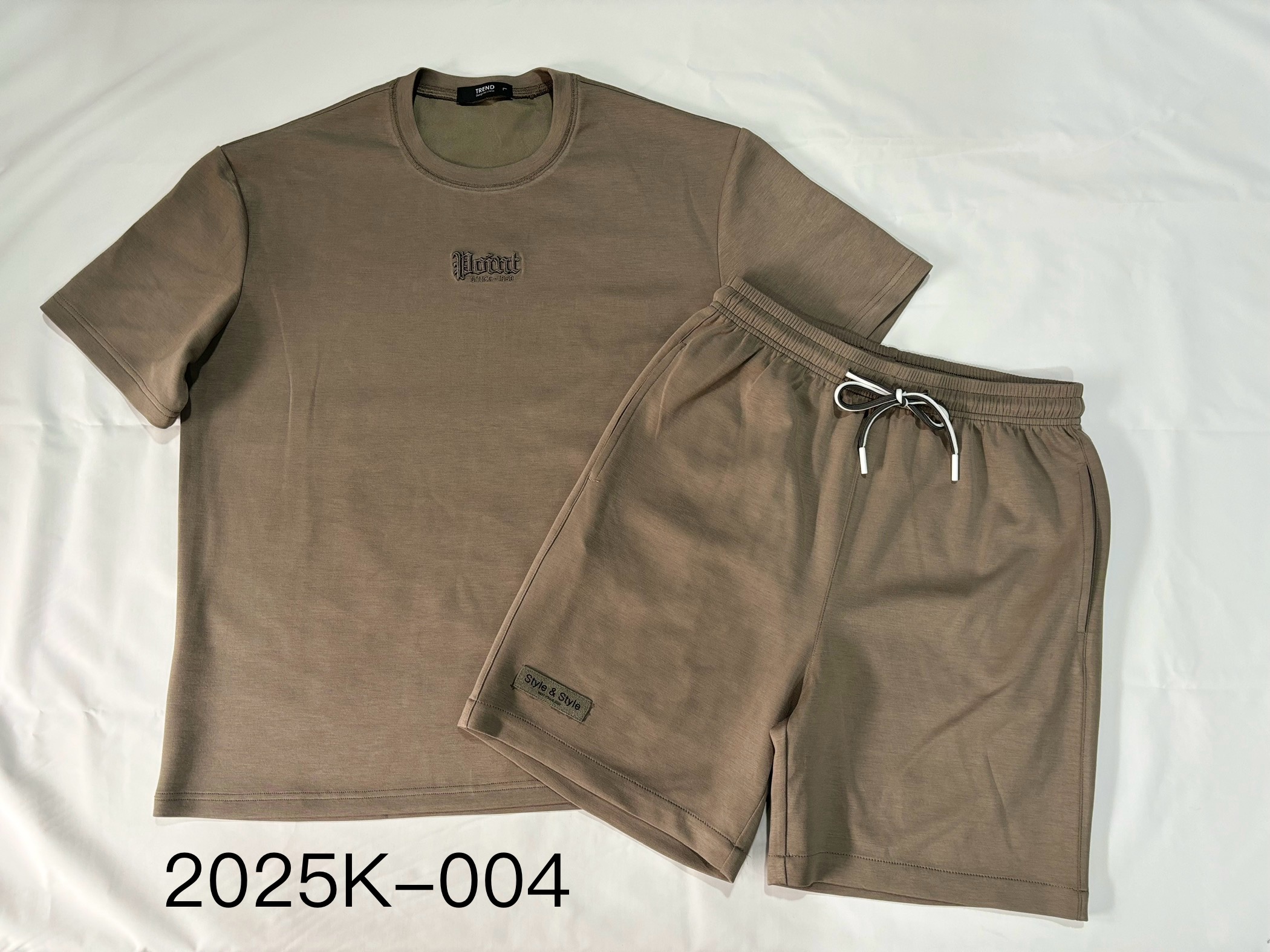 Men's Casual Knitted Short-Sleeved T-Shirt and Shorts Set