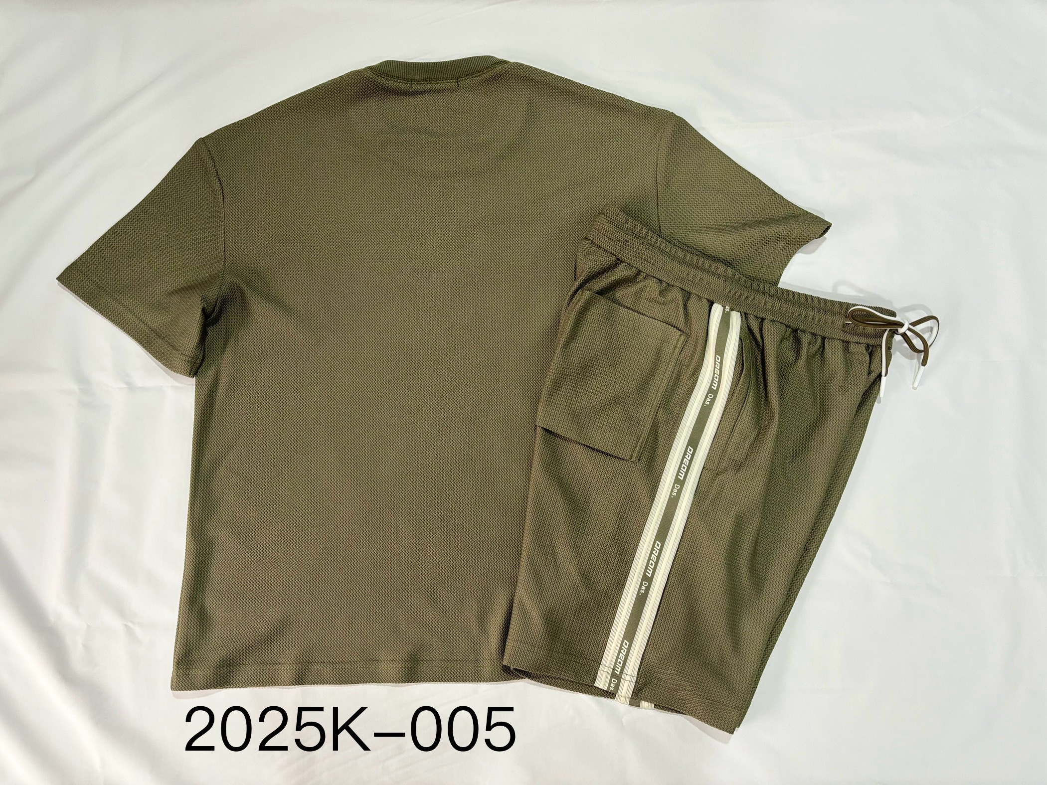 Men's Casual Knitted Short-Sleeved T-Shirt and Shorts Set
