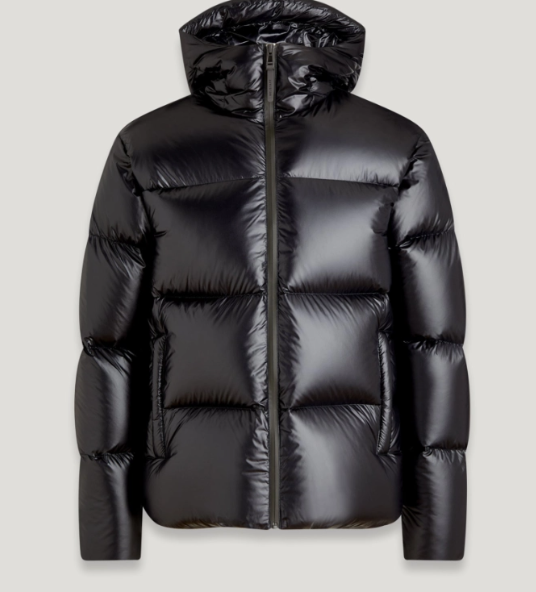 Black casual smooth down jacket