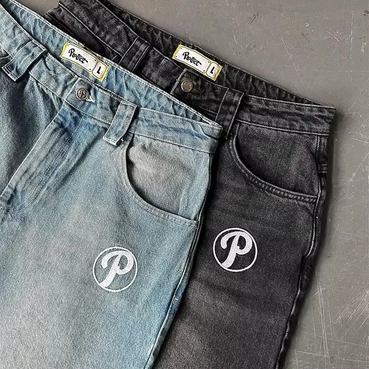 Custom Designer Y2K Acid Wash Denim Jeans