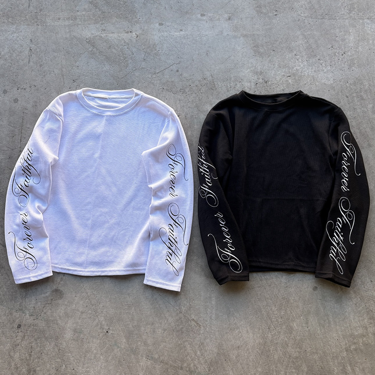 Embroidery Letter Print Long Sleeve T-shirt