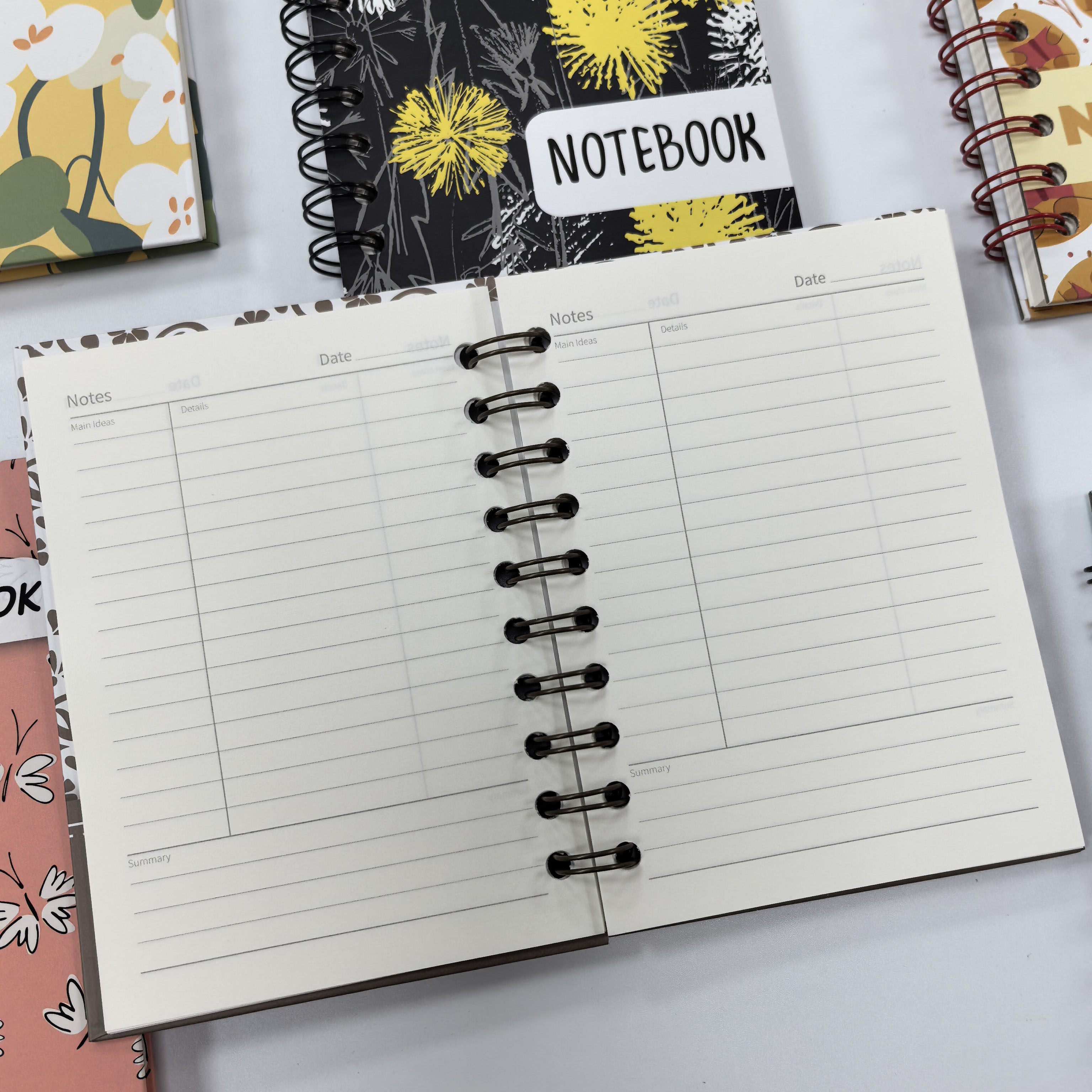 A6 Spring Coil Notebook with Elastic Strap