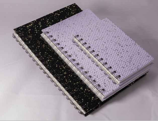 Spring Ring Notebook with Leopard and Gold Onion PU Cover