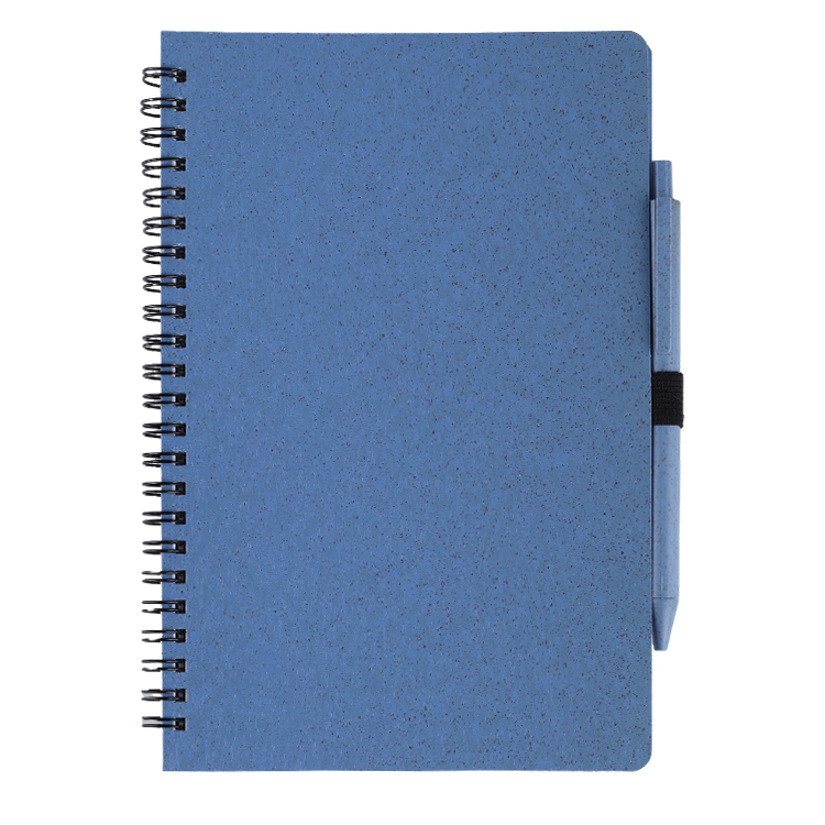 A5 Wheat Straw Spiral Notebook with Pen Holder