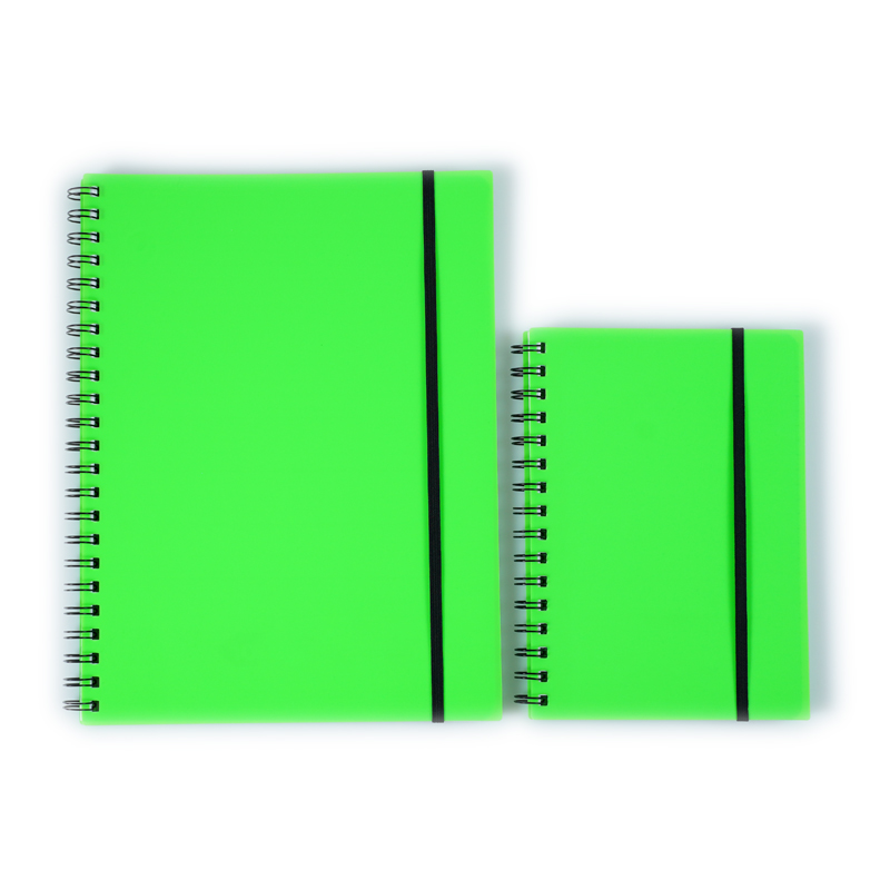 Colored PP Spiral Notebook with Perforated Line & Elastic Band