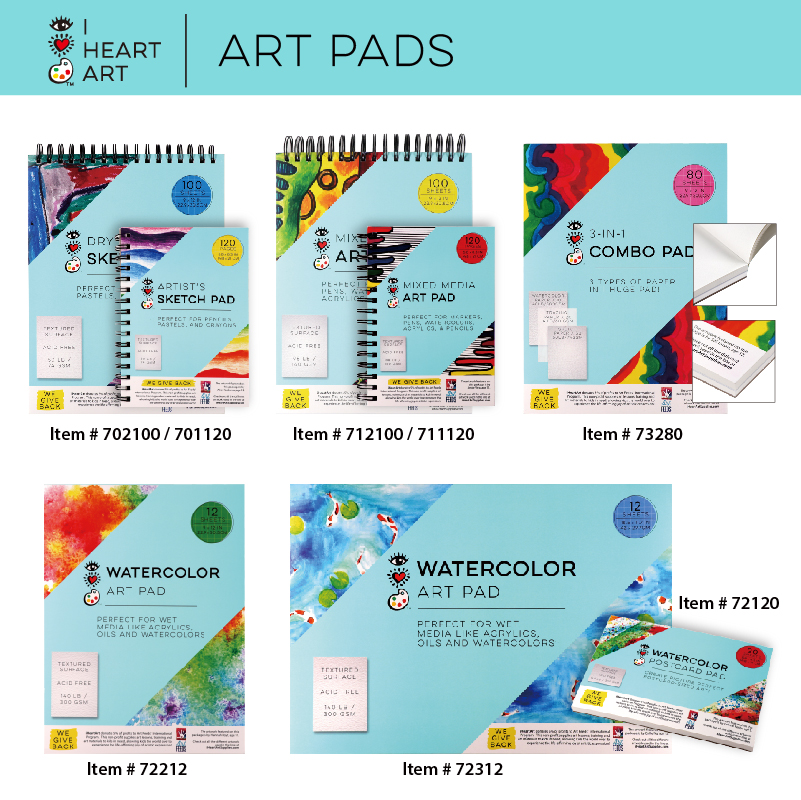 A5 Watercolor Postcard Pad, 12 Sheets, Heavy Weight, Acid-Free
