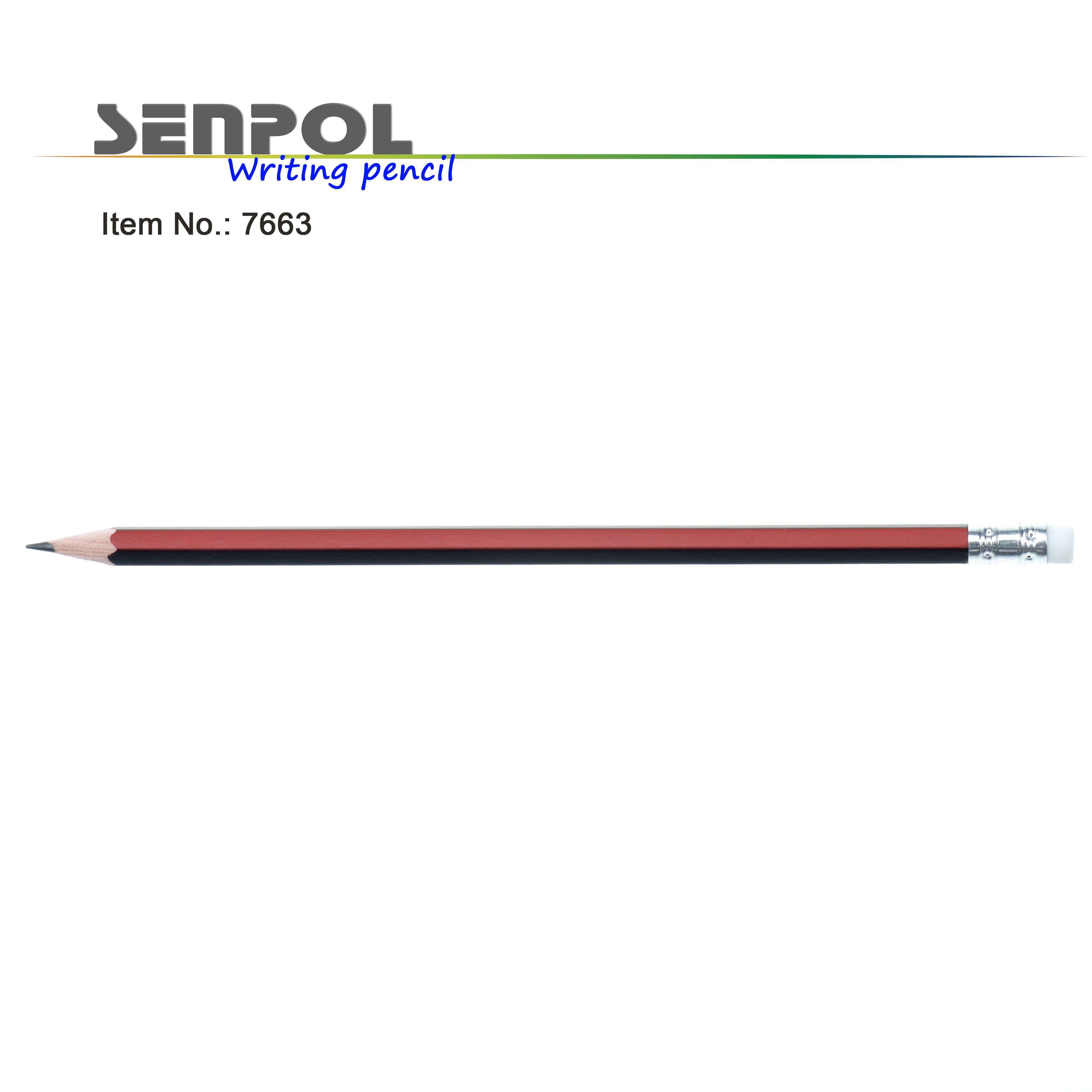 Graphite HB pencil with eraser