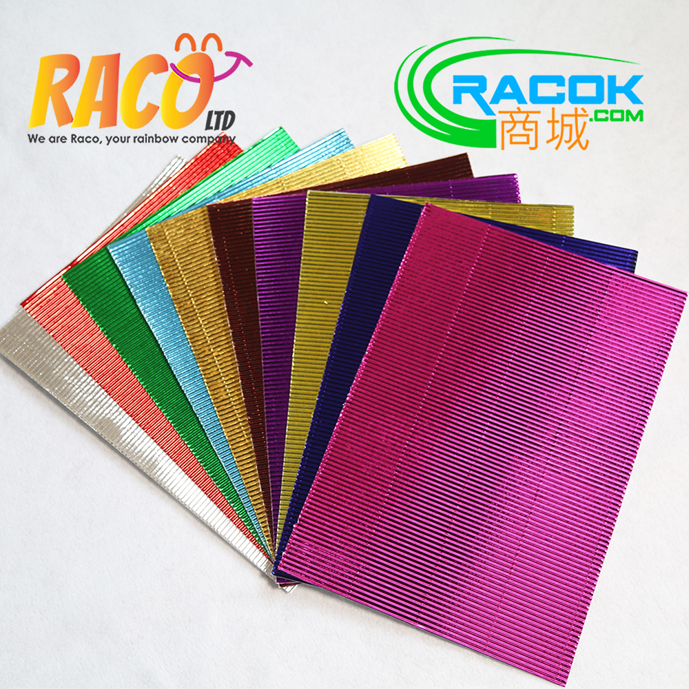 Raysale Corrugated and Metallic Paper with Stickers for Crafts