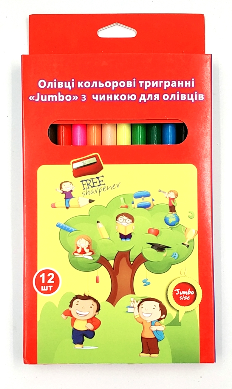 12 Colors Hexagonal Jumbo Colored Pencils