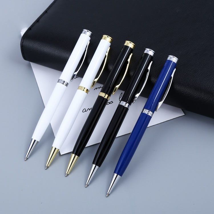 Painted Metal Ballpoint Pen with Clip