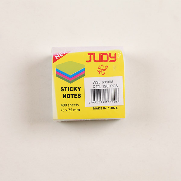 400 Sheet 7.5x7.5cm Assorted Color Sticky Notes Cube