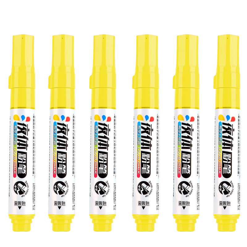 Refillable Liquid Chalk Markers, 3mm & 8mm Tips, 6 Colors
