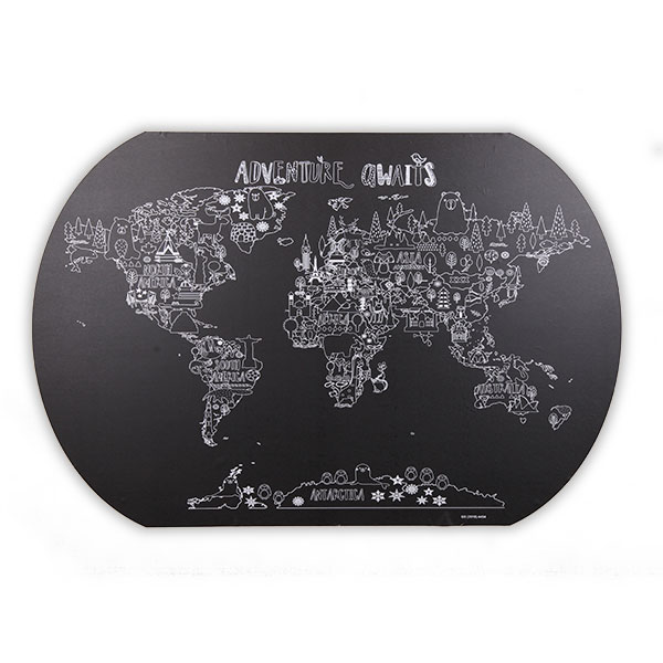 Coloring World Map Adventure Chalkboard Vinyl Wall Sticker