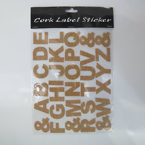 Cork Stickers in Capital Letters, Symbols, and Numbers