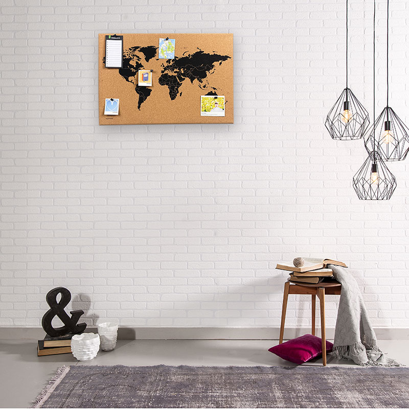 Frameless cork bulletin board with MDF frame