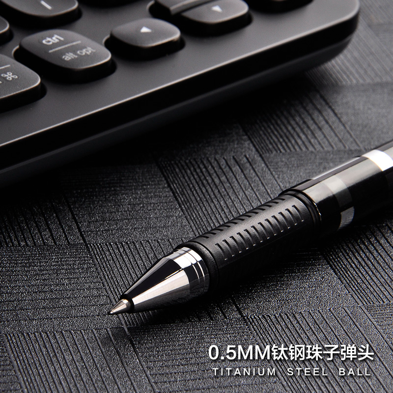 Gel ink pen W-370 with rubber finish and metal design